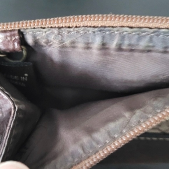 Coach Brown and Tan Signature Card Holder with Keychain - Picture 4 of 4